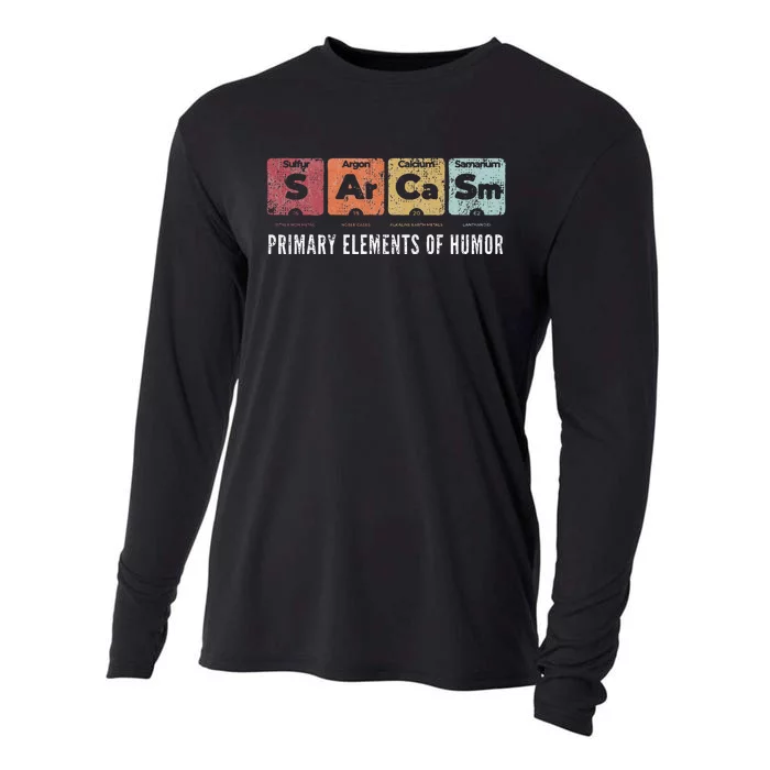 Sarcasm Primary Elements Of Humor Periodic Table Science Fun Cooling Performance Long Sleeve Crew