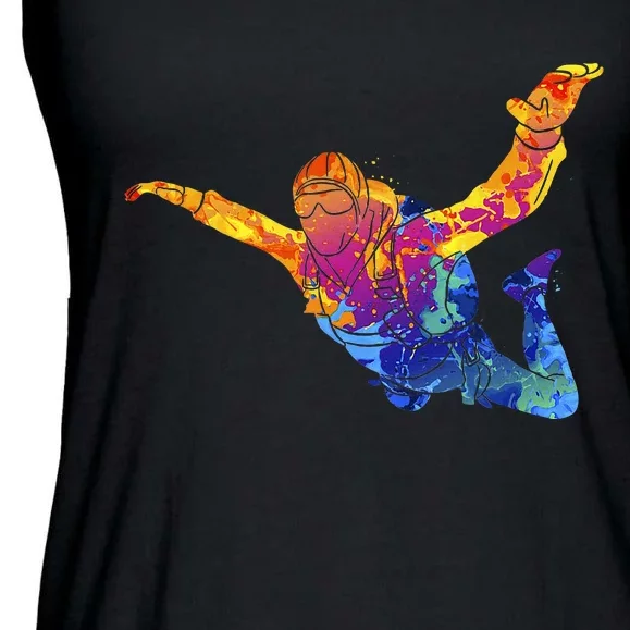 Skydiving Parachutust Extreme Sport Ladies Essential Flowy Tank