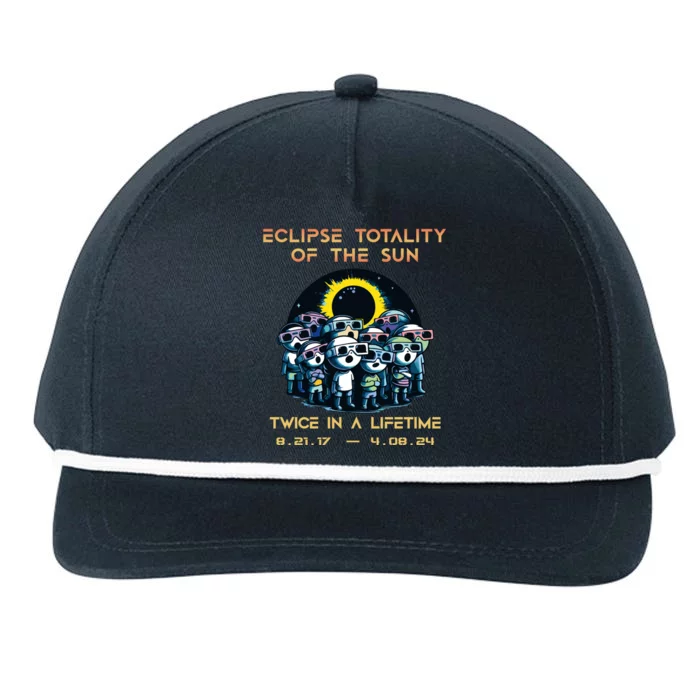 Stick People Eclipse Totality Of The Sun Twice In A Lifetime Snapback Five-Panel Rope Hat