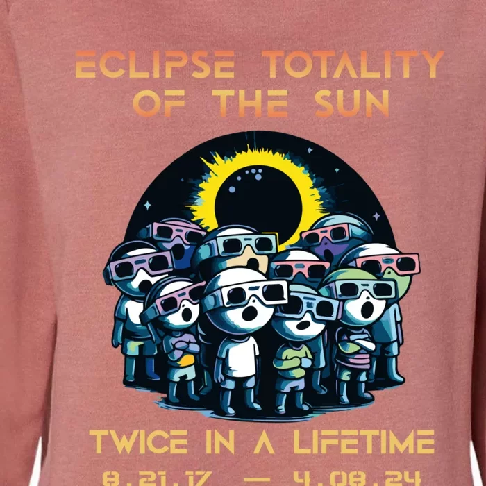 Stick People Eclipse Totality Of The Sun Twice In A Lifetime Womens California Wash Sweatshirt