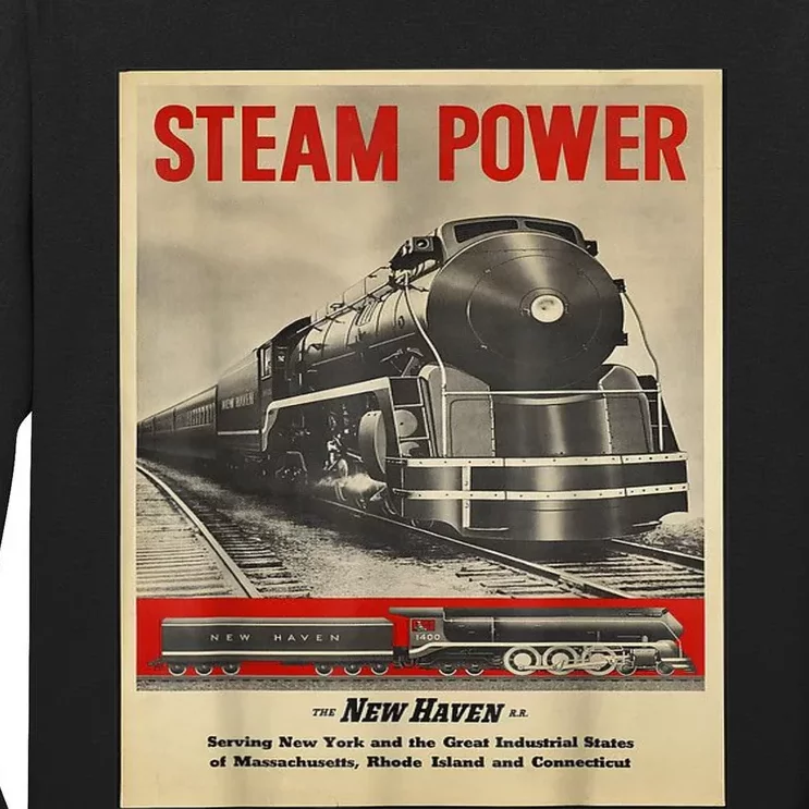 Steam Power Engine Train Tall Long Sleeve T-Shirt