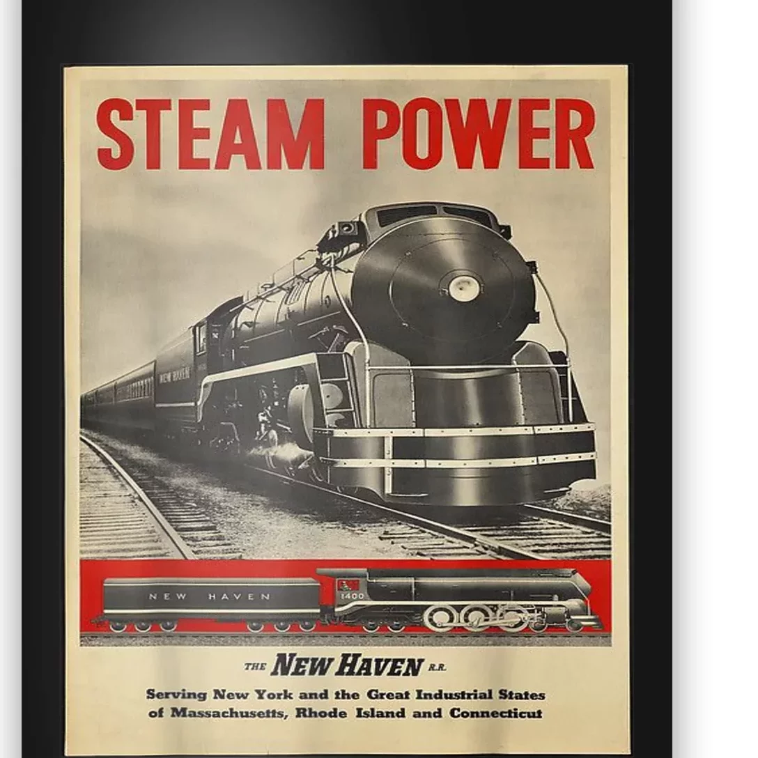 Steam Power Engine Train Poster