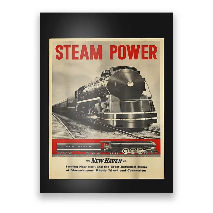 Steam Power Engine Train Poster