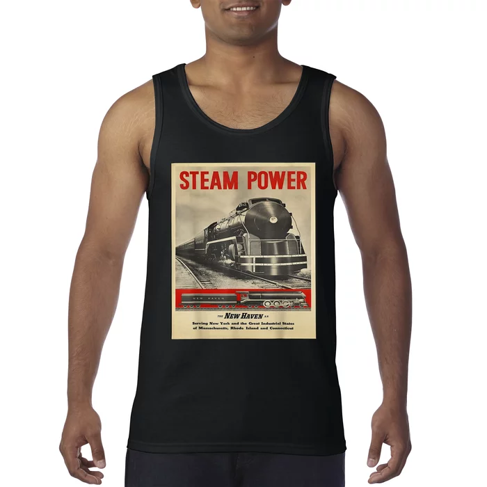 Steam Power Engine Train Tank Top