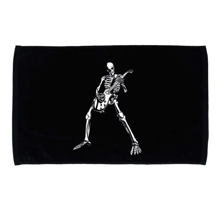 Skeleton Playing Electric Guitar Solo Microfiber Hand Towel