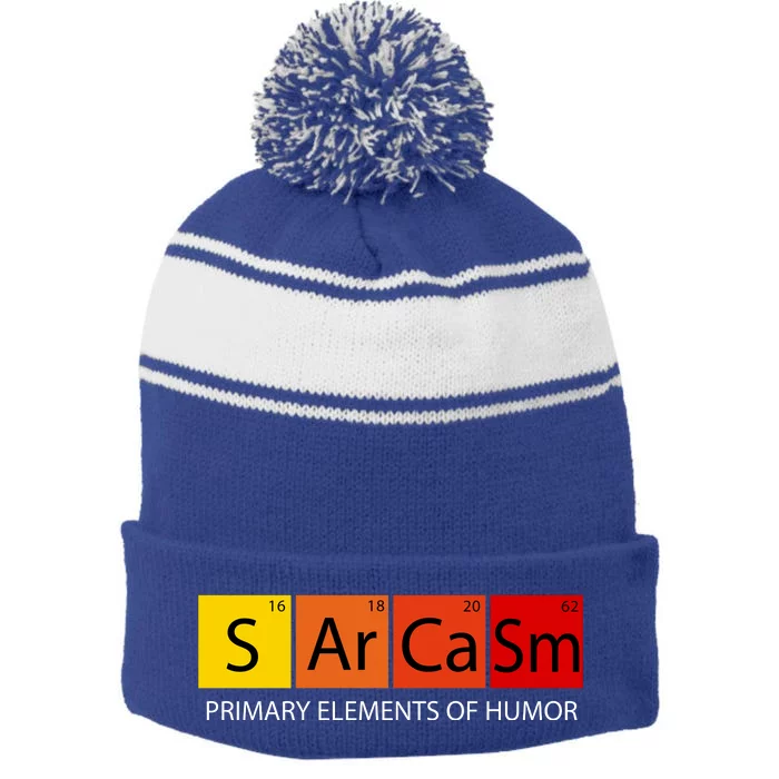 Sarcasm Primary Elements Of Humor Stripe Pom Pom Beanie