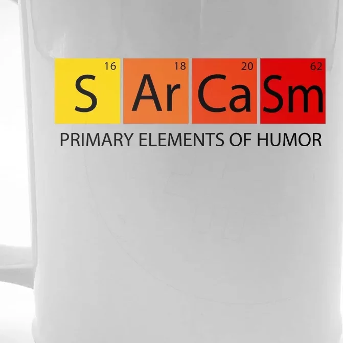 Sarcasm Primary Elements Of Humor Front & Back Beer Stein