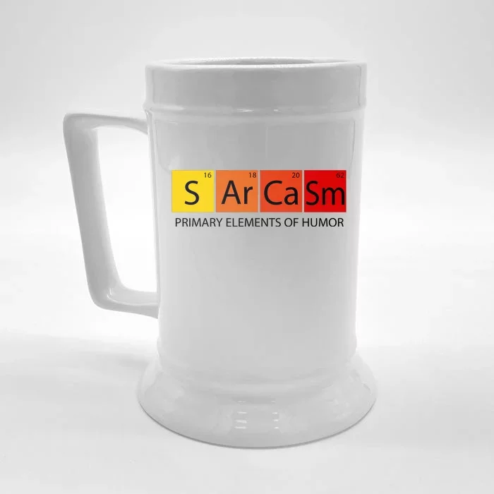 Sarcasm Primary Elements Of Humor Front & Back Beer Stein