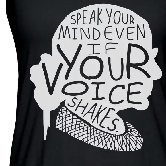 Speak Your Mind Even If Your Voice Shakes Ladies Essential Flowy Tank