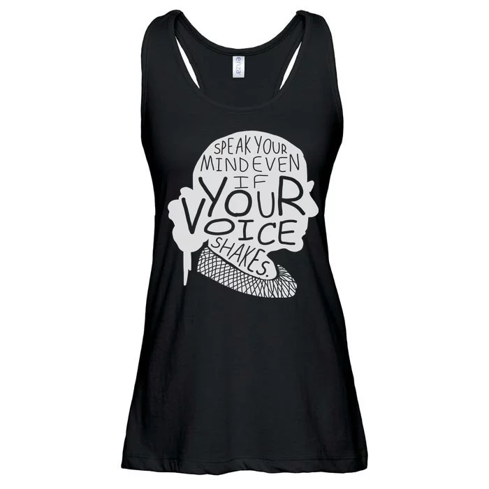 Speak Your Mind Even If Your Voice Shakes Ladies Essential Flowy Tank