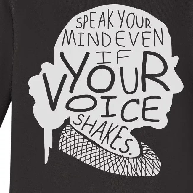 Speak Your Mind Even If Your Voice Shakes Baby Long Sleeve Bodysuit