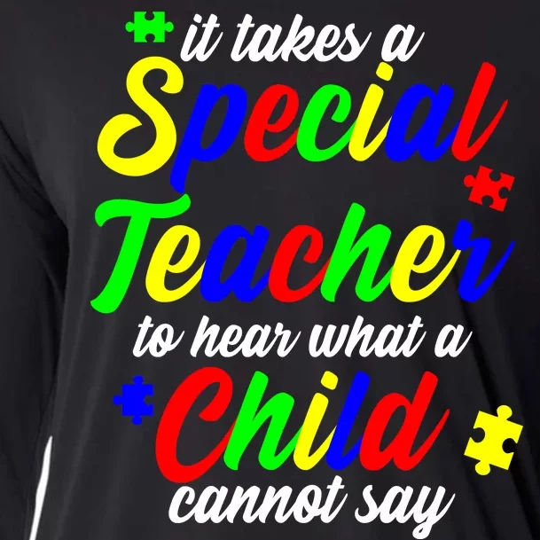 Special Autism Teacher Cooling Performance Long Sleeve Crew