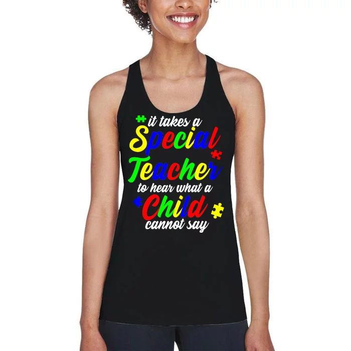 Special Autism Teacher Women's Racerback Tank