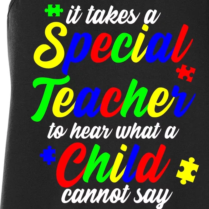 Special Autism Teacher Women's Racerback Tank