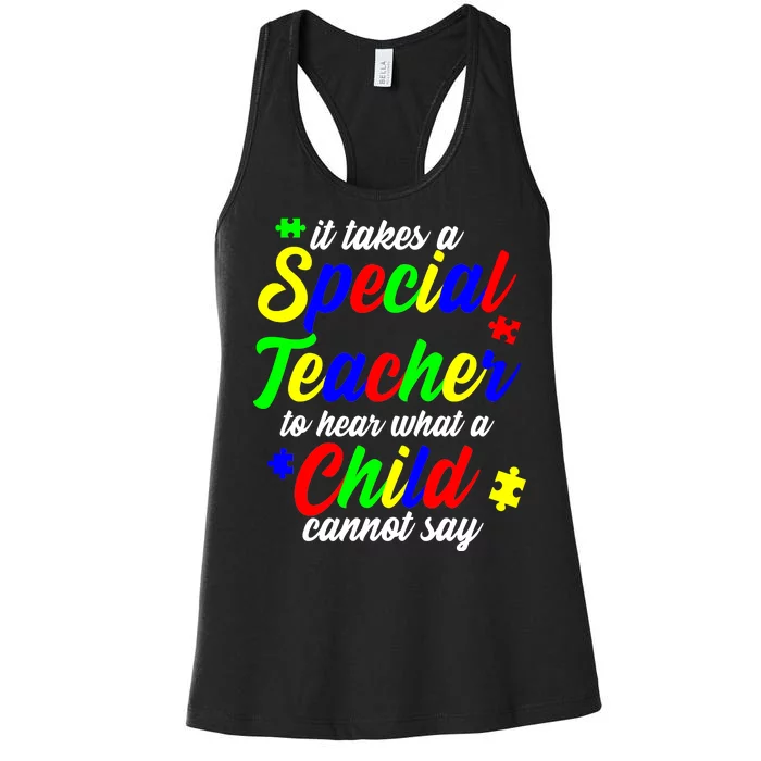 Special Autism Teacher Women's Racerback Tank