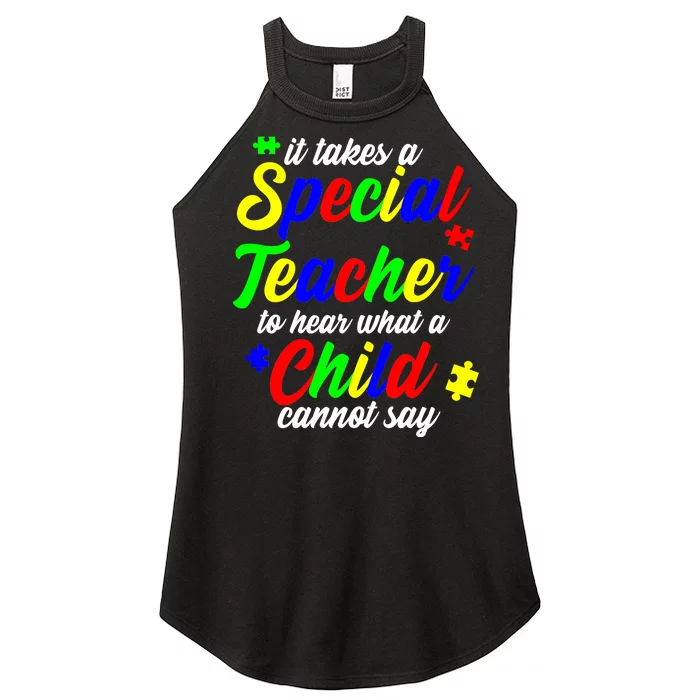 Special Autism Teacher Women’s Perfect Tri Rocker Tank