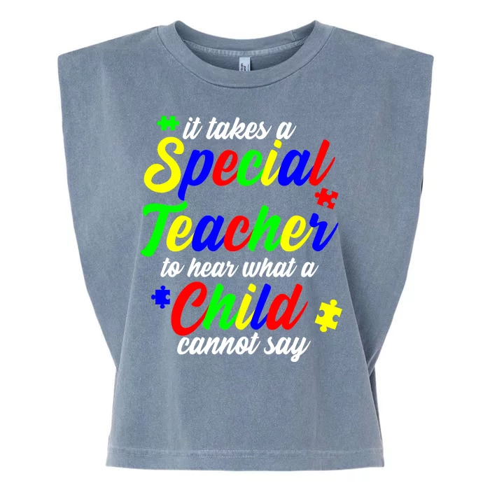 Special Autism Teacher Garment-Dyed Women's Muscle Tee