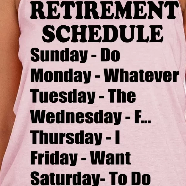 Special Retiree Gift - Funny Retirement Schedule Women's Knotted Racerback Tank