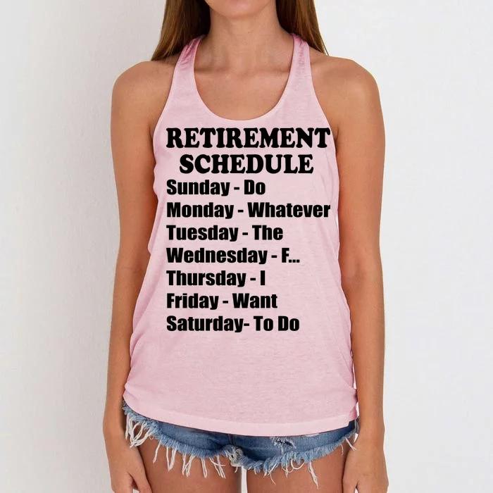 Special Retiree Gift - Funny Retirement Schedule Women's Knotted Racerback Tank