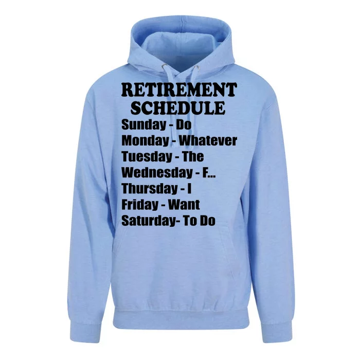 Special Retiree Gift - Funny Retirement Schedule Unisex Surf Hoodie