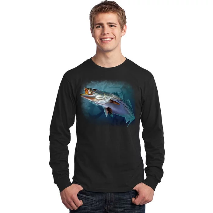 Speck Trout Fish Tall Long Sleeve T-Shirt