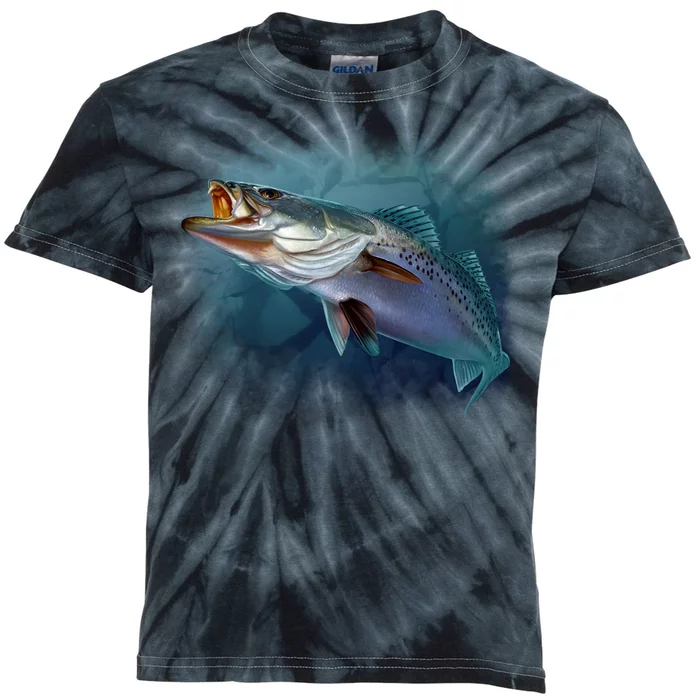 Speck Trout Fish Kids Tie-Dye T-Shirt