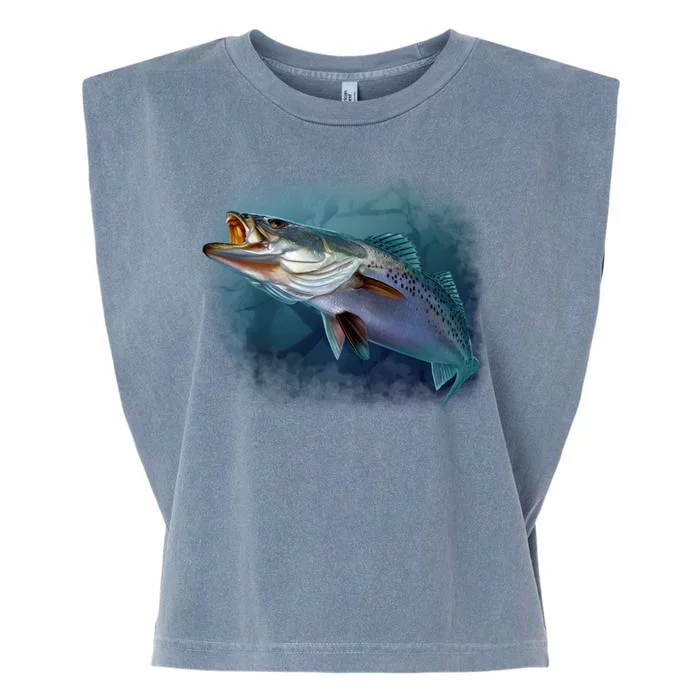 Speck Trout Fish Garment-Dyed Women's Muscle Tee