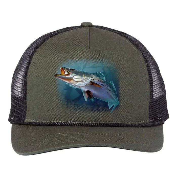 Speck Trout Fish Retro Rope Trucker Hat Cap