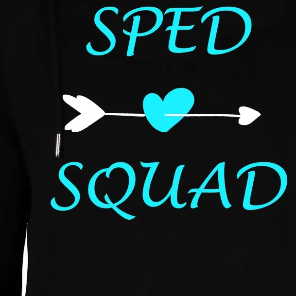 Sped Squad Special Education Teacher Womens Funnel Neck Pullover Hood