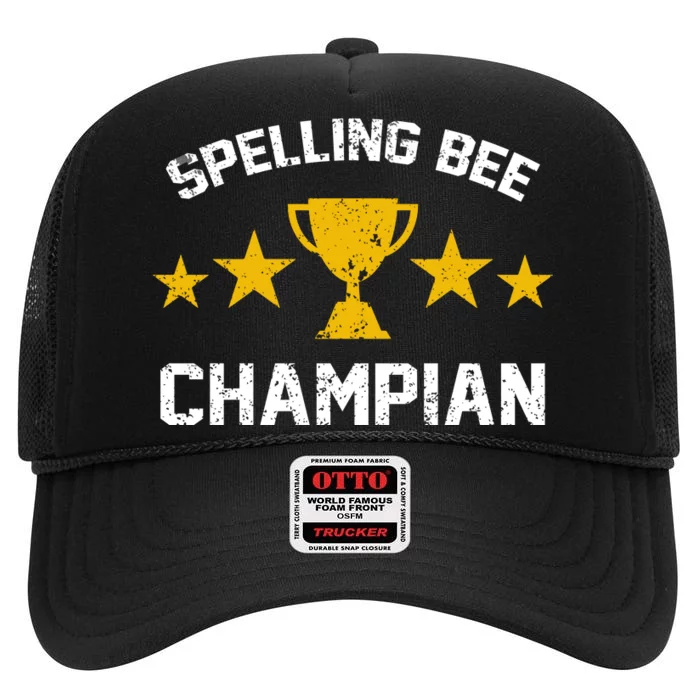 Spelling Bee Champian Funny High Crown Mesh Trucker Hat