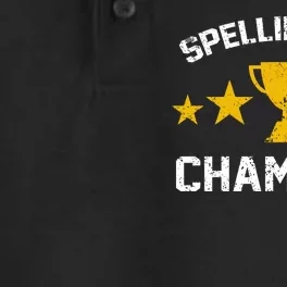 Spelling Bee Champian Funny Dry Zone Grid Performance Polo