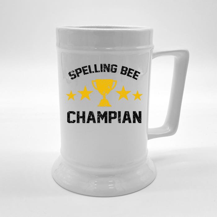 Spelling Bee Champian Funny Front & Back Beer Stein