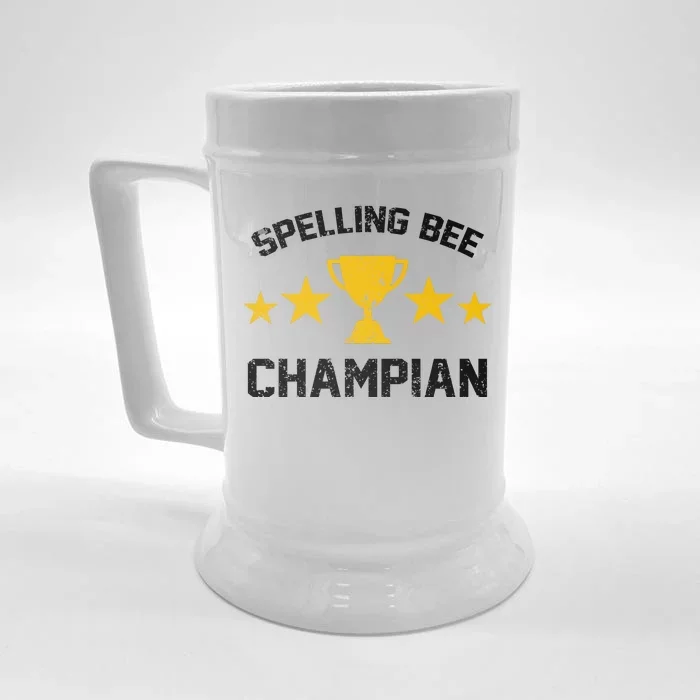 Spelling Bee Champian Funny Front & Back Beer Stein