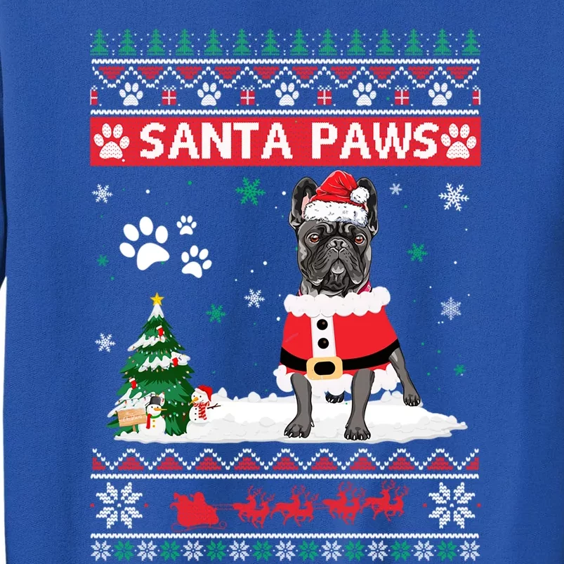 Santa Paws French Bulldog Merry Christmas Dog Funny Xmas Gift Tall Sweatshirt