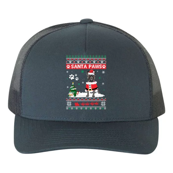 Santa Paws French Bulldog Merry Christmas Dog Funny Xmas Gift Yupoong Adult 5-Panel Trucker Hat