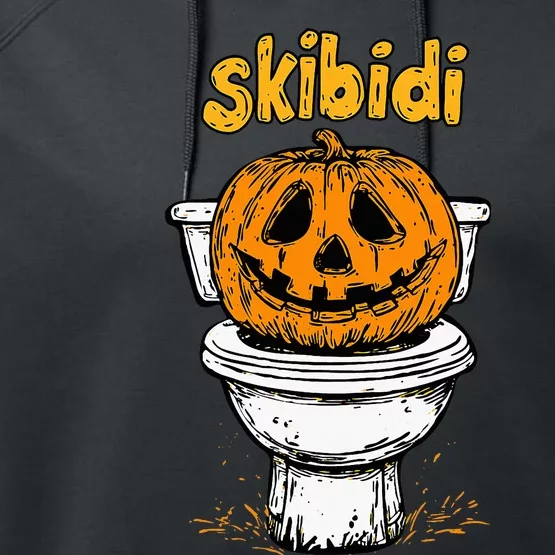 S.K.I.B.I.D.I Pumpkin Funny Halloween Toilet Fun Crazy Slang Performance Fleece Hoodie