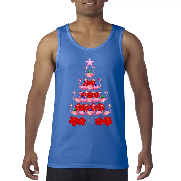 Santa Pink Flamingo Christmas Tree Cool Gift Tank Top