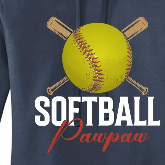 Softball Pawpaw FatherS Day Baseball Softball Pawpaw Funny Gift Women's Pullover Hoodie