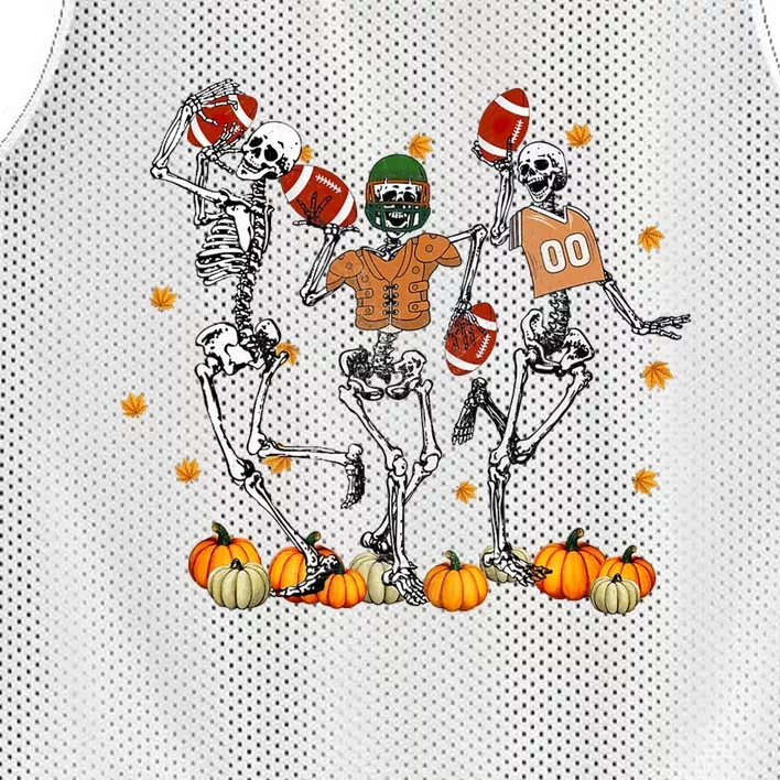 Skeleton Playing Football Halloween Spooky Season Mesh Reversible Basketball Jersey Tank