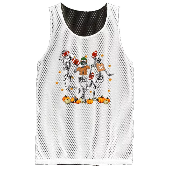 Skeleton Playing Football Halloween Spooky Season Mesh Reversible Basketball Jersey Tank