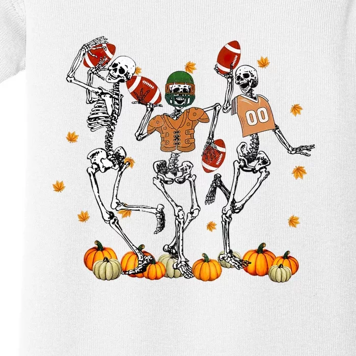 Skeleton Playing Football Halloween Spooky Season Baby Bodysuit