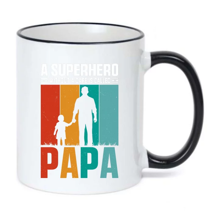 Superhero Papa FatherS Day Graphic Black Color Changing Mug