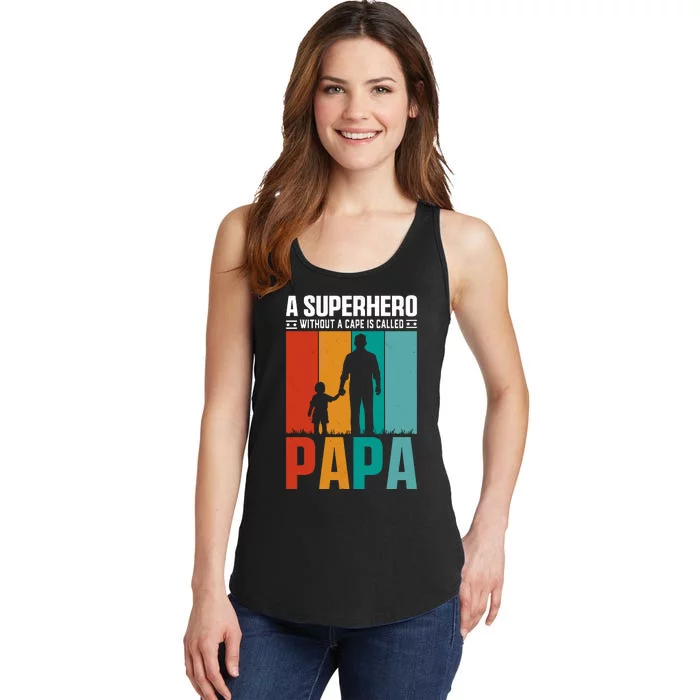 Superhero Papa FatherS Day Graphic Ladies Essential Tank