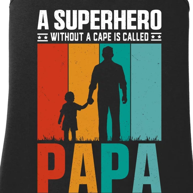 Superhero Papa FatherS Day Graphic Ladies Essential Tank