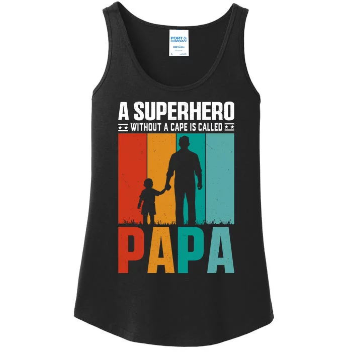 Superhero Papa FatherS Day Graphic Ladies Essential Tank