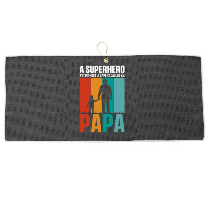 Superhero Papa FatherS Day Graphic Large Microfiber Waffle Golf Towel