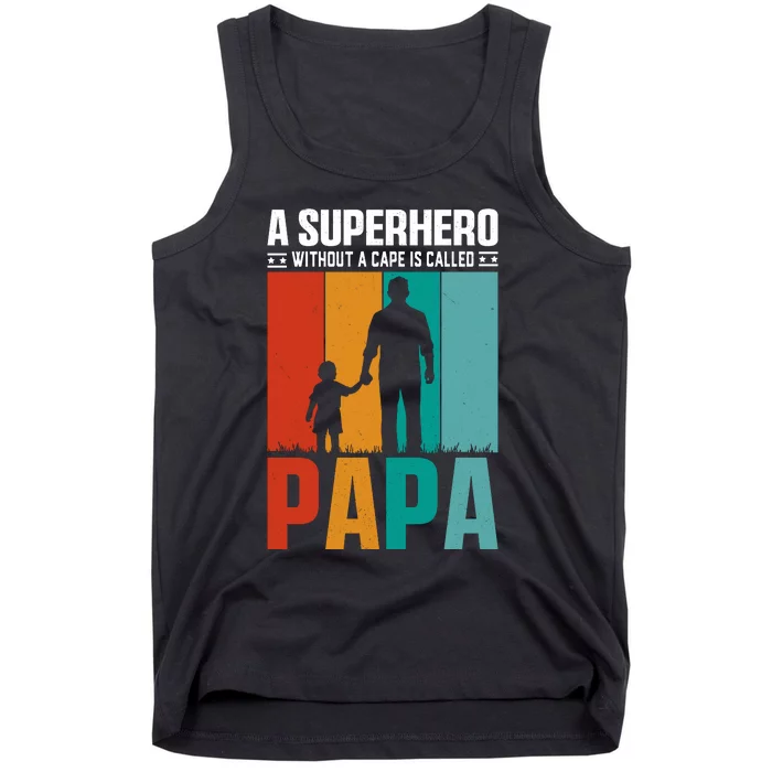 Superhero Papa FatherS Day Graphic Tank Top