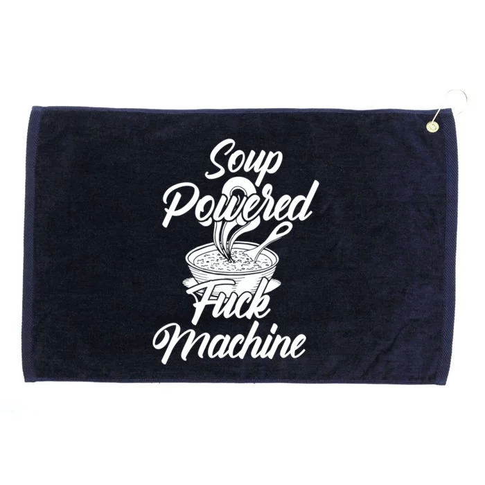 Soup Powered Fck Machine Funny Soup Design Grommeted Golf Towel