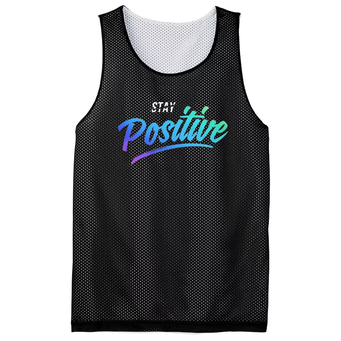 Stay Positive | Funny Math Clothes Mesh Reversible Basketball Jersey Tank