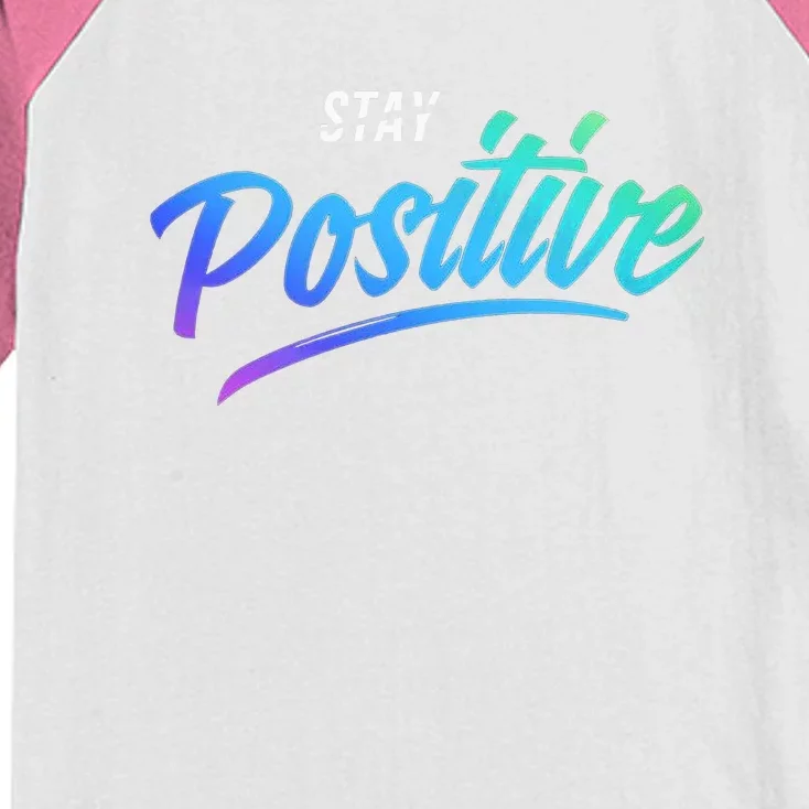 Stay Positive | Funny Math Clothes Kids Colorblock Raglan Jersey